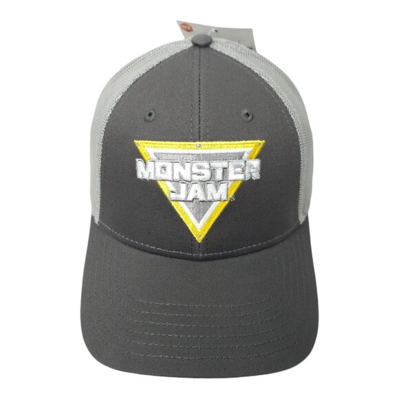 Monster Jam Embroidered Logo Mesh Snapback Cap Chino Twill Trucker Baseball Hat - Picture 1 of 13